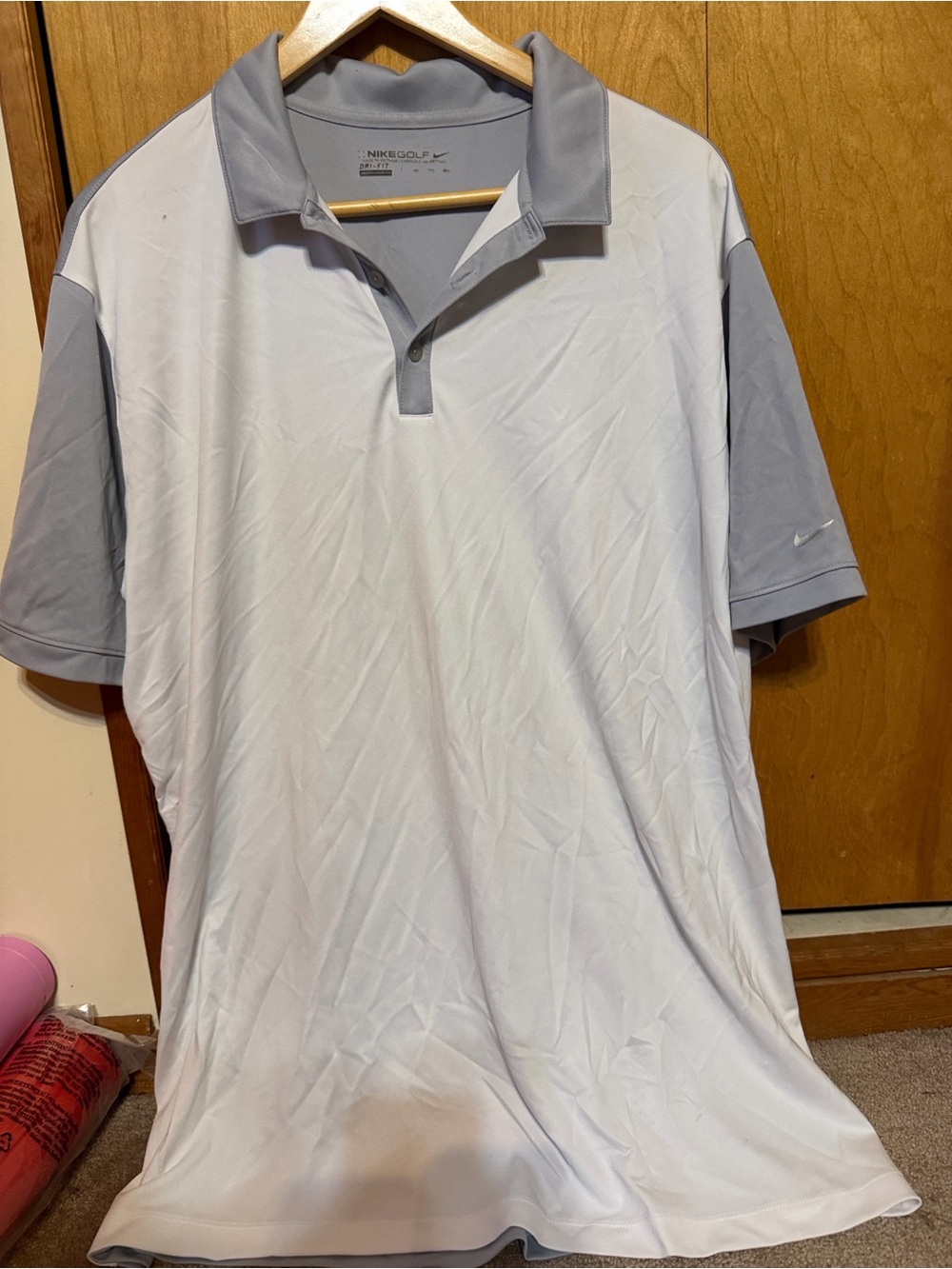 Nike Men's Two-Tone Light Gray Golf Polo